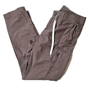 Vuori Pants Unisex Small Brown Jogger Tapered Twill Elastic Waist Casual Pockets